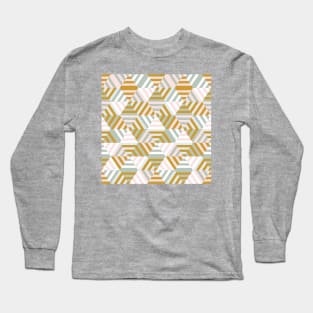 Retro Pastel Hexagons Long Sleeve T-Shirt